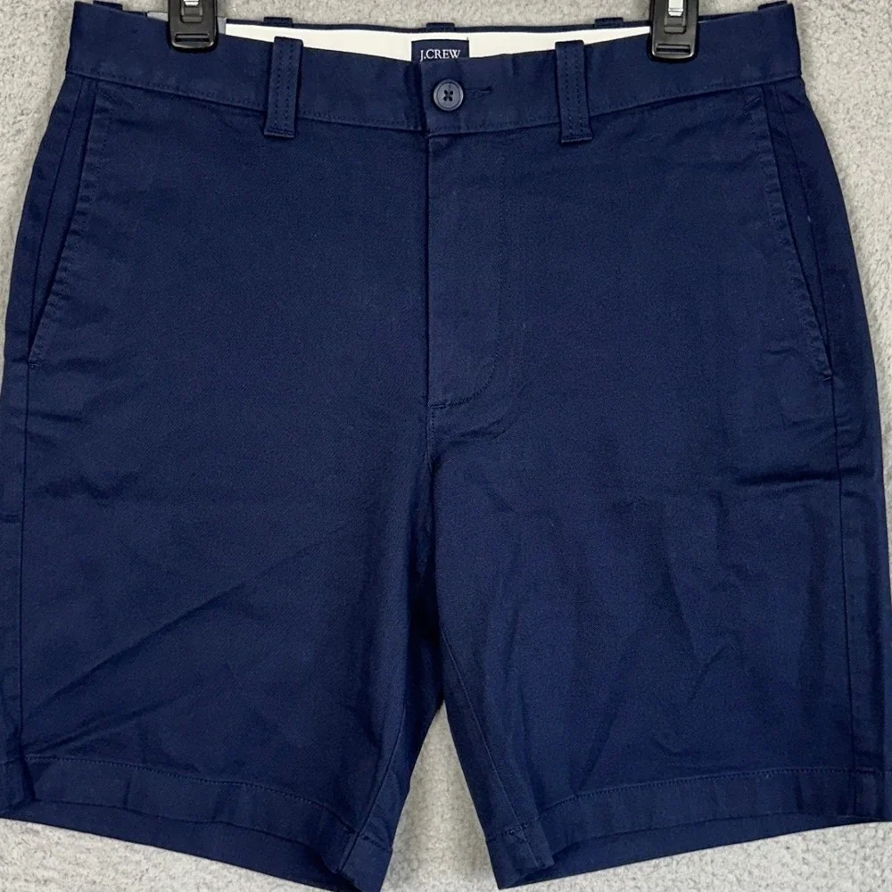 NEW J Crew Shorts Mens 31X9 Navy Blue Khaki Chino Stretch Flat Front Pockets